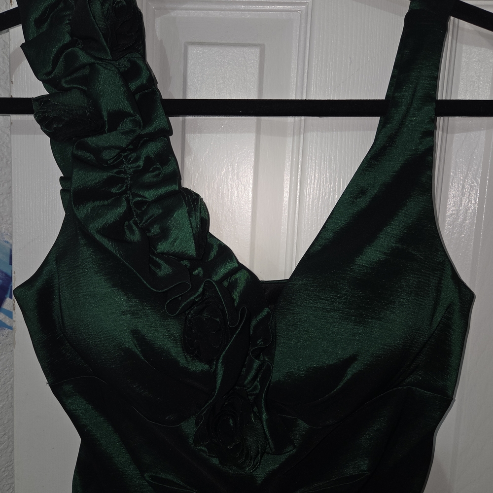 Xscape Emerald Green evening Cocktail Midi Dress. Size 10 - Picture 10 of 12